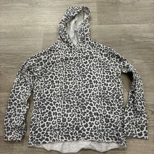 Harper & Elliot black and white leopard print girls hooded sweatshirt new size M